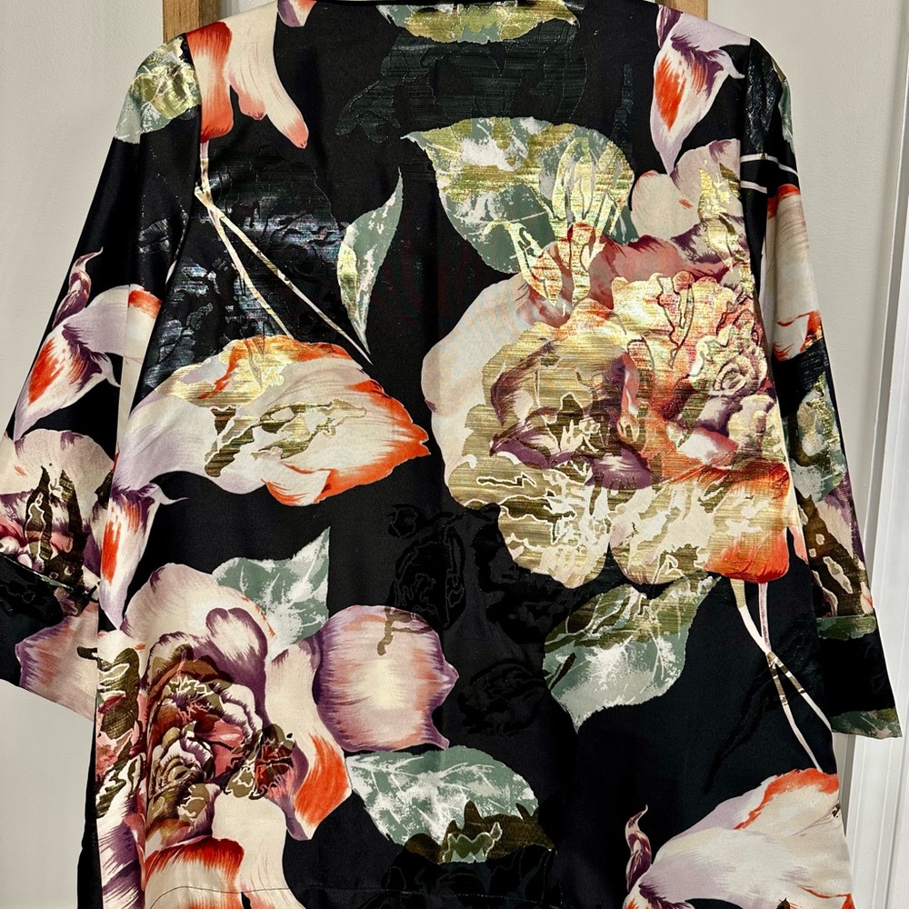 NP‼️ Luxury Joseph Ribkoff Gold Metallic and Black Aline Elegant Dress Blazer 🌺 - Picture 2 of 8